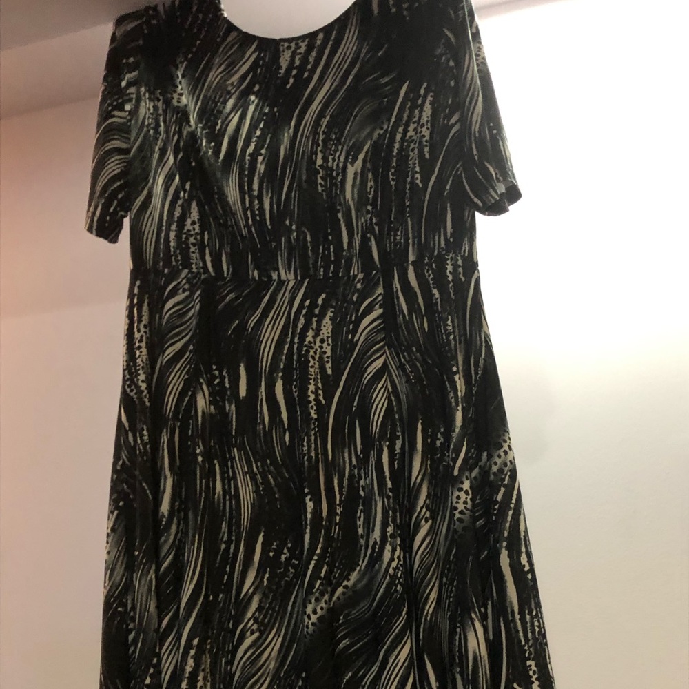 Patterned Black and White Dress